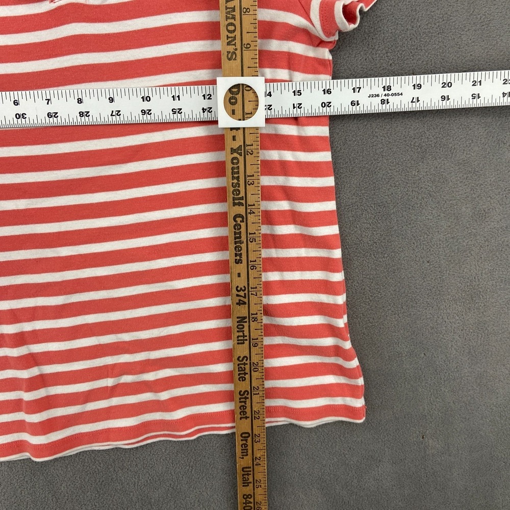 Tommy Hilfiger T Shirt Womens Medium Red White Striped Logo Split Neck Cotton - Picture 6 of 6